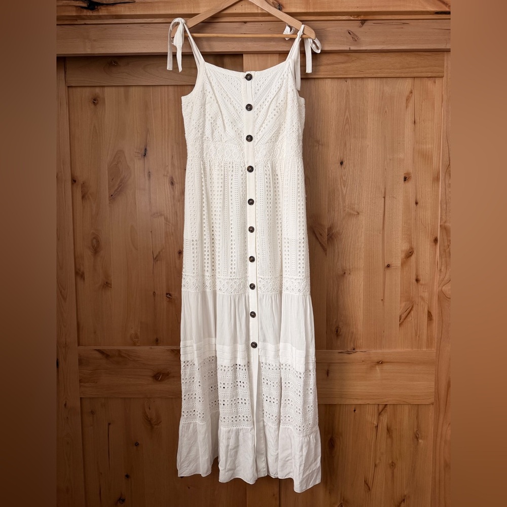 Adelyn Rae Janella Eyelet Maxi Dress